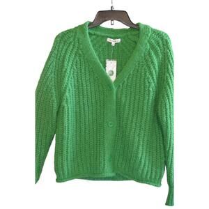 Hooked Up by IOT Juniors Shaker-Knit V-Neck Cardigan Emerald Jewel Green, Small